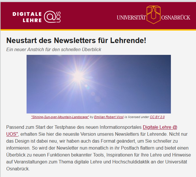 Mehr über den Artikel erfahren Newsletter für Lehrende startet wieder