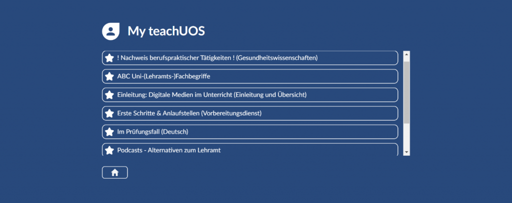 Abbildung des privaten Bereichs von "My teachUOS"