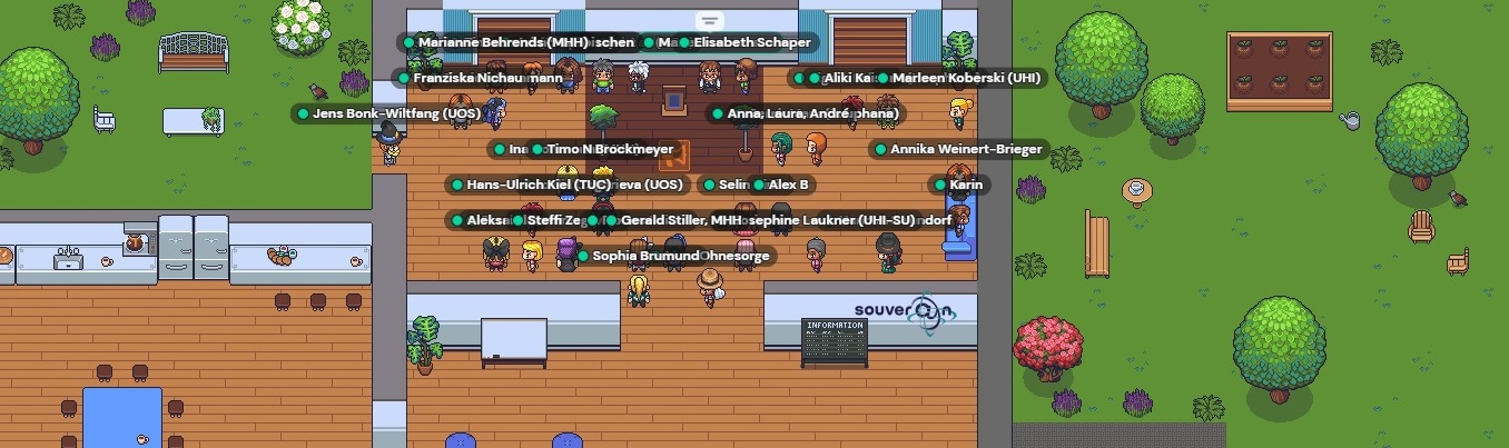 Teilnehmende als Avatare in einer virtuellen Umgebung
