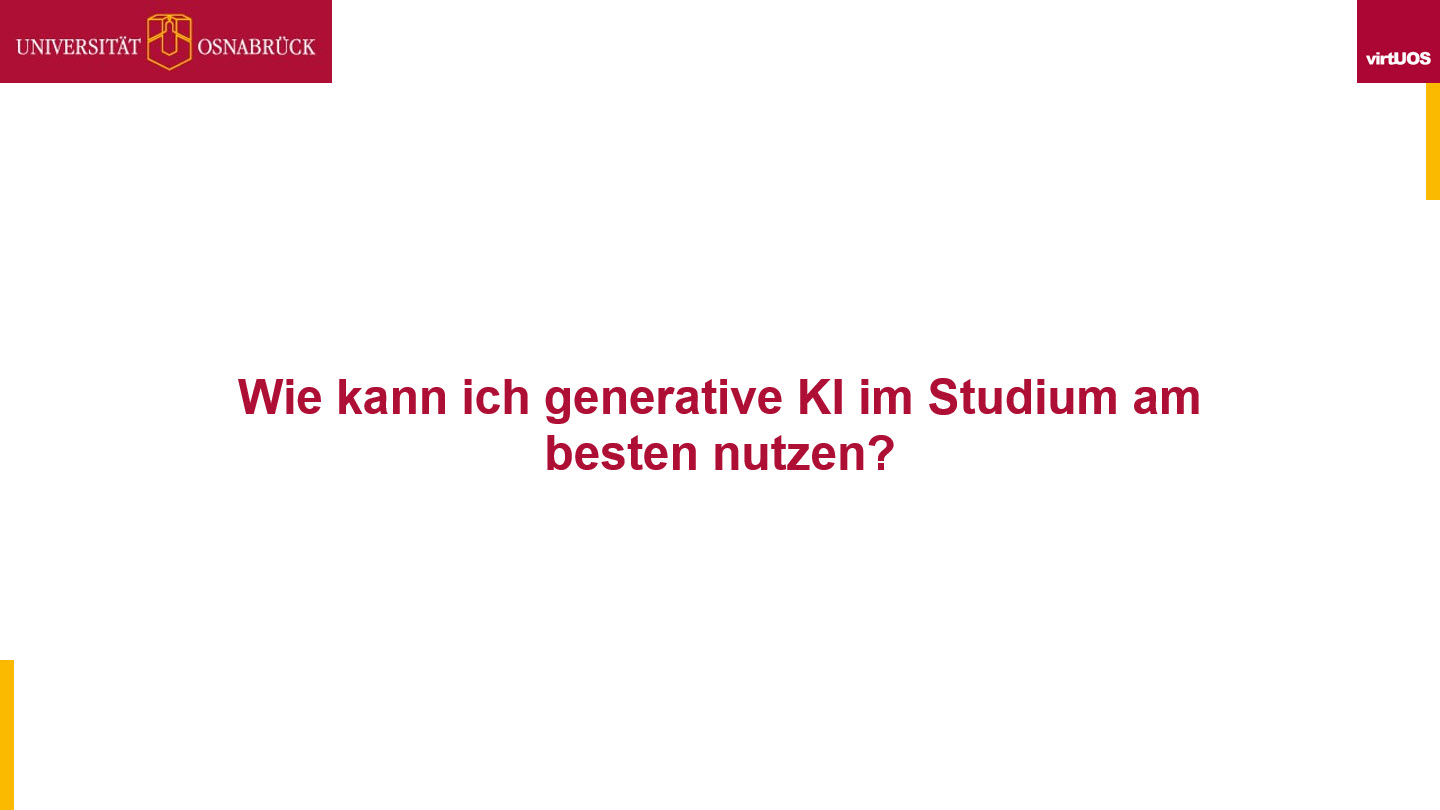 Mehr über den Artikel erfahren Wie kann ich generative KI im Studium am besten nutzen?