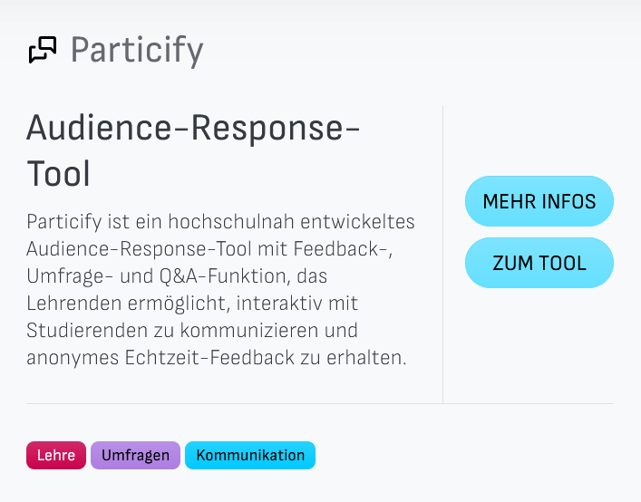 Mehr über den Artikel erfahren Particify – kostenloses Audience Response System in der Academic Cloud verfügbar